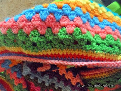 Easy Crochet Pattern Granny Stripe Afghan Chart