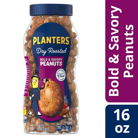 Planters Dry Roasted Bold And Savory Peanuts 16 Oz