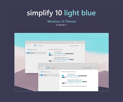 Simplify 10 Light Blue Windows 10 Theme By Dpcdpc11 On Deviantart
