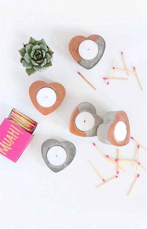 My Diy Concrete Copper Heart Candles Modern Crafts Diy And Crafts
