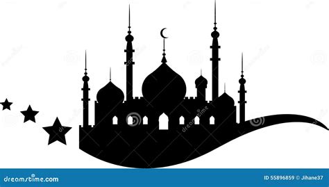 Silhouette Of Ramadan Kareem Background Stock Illustration