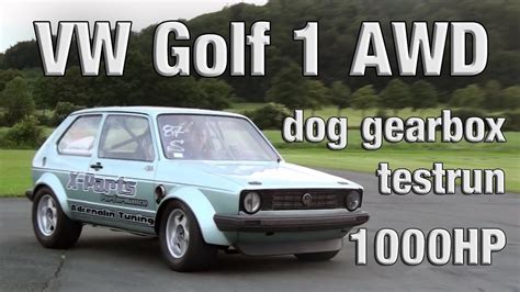 16vampir Golf Mk1 Awd 1000hp Dog Gearbox Testrun 100 200kmh In 289s