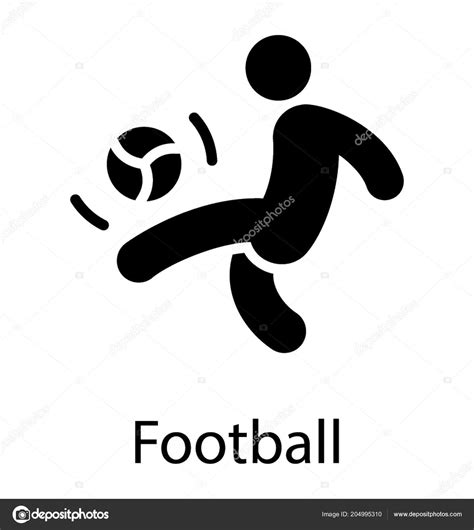 Stick Figure Kicking Ball Gesturing Knee Hit Icon Stock Vector Image By