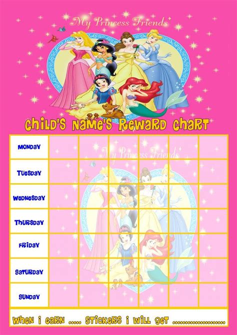 Free Printable Disney Princess Reward Chart Printable Templates