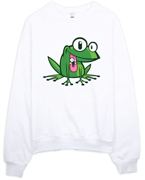 Green Frog Unisex Sweatshirt Designed By Squeaky Chimp Tshirts
