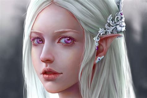 Free Download Hd Wallpaper Fantasy Elf Face Girl Pointed Ears