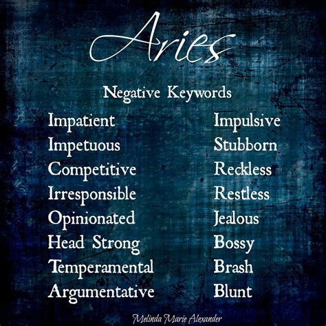 Aries Personality Traits Zodiac Traits Aries Personality Negative