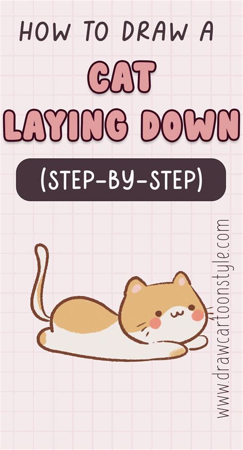 Easy Tutorial Draw A Cute Cat Lying Down