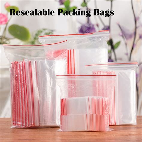 Multi Size Clear Self Seal Resealable Poly Plastic Sealing Zip Lock