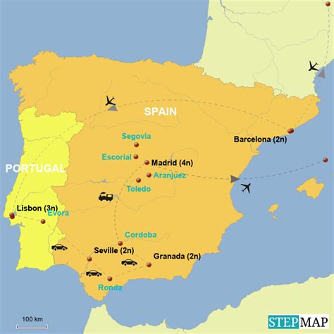 Stepmap Spain And Portugal Landkarte Für Spain
