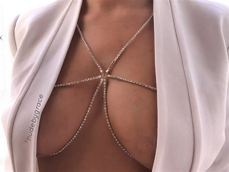 Body Chain Bralette Chain Bikini Body Jewelry Bralette Etsy Australia