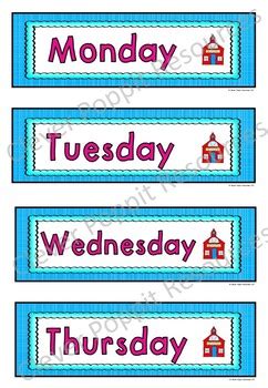 Kicking off a regular workout rout. Days of the Week Pocket Chart Cards by Clever Poppit ...