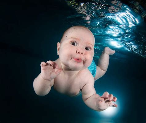 Underwater Portraits Of Babies In A Swimming Pool