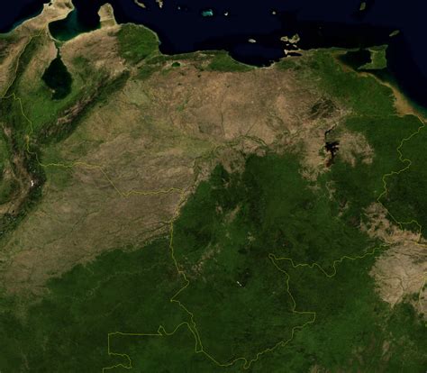Detailed Satellite Map Of Venezuela Venezuela Detailed Satellite Map