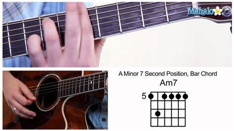 How To Play An A Minor 7 Am7 Bar Chord On Guitar 5th Fret Youtube