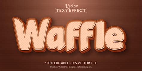 Premium Vector Waffle Text Cartoon Style Editable Text Effect