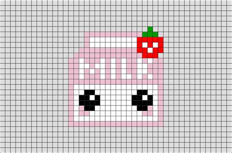 Strawberry Milk Pixel Art Brik