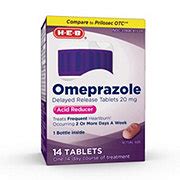 It is also used to prevent upper gastrointestinal bleeding in people who are at high risk. HEB Omeprazole Delayed Release Acid Reducer 20 mg Tablets ...