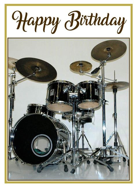 Drums Drummer Band Music Quality Glossy Birthday Card 8x6 Free Post