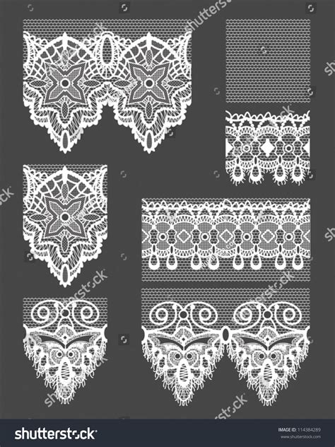 Gothic Style White Lace Seamless Lace Patterns Stock Vector