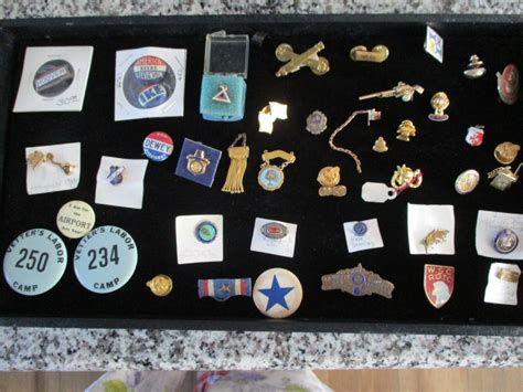 Vintage Political Military Clubs Etc Lot Of 40 Tie Tacs Clasps