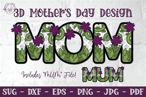 3d Mothers Day Svg Layered Mothers Day Svg Mom Mum Svg