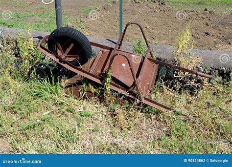 Rusty Wheelbarrow Stock Photo Image Of Rust Soil Site 90824862