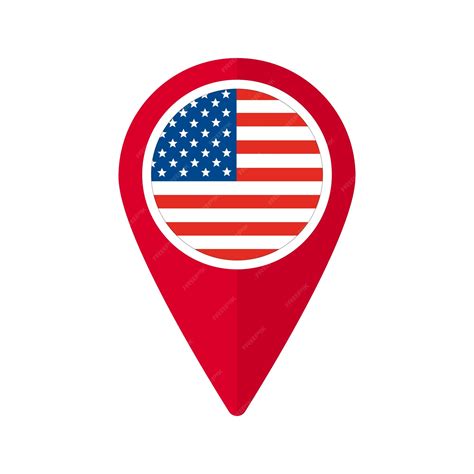 Premium Vector America Flag On Map Marker Icon Isolated