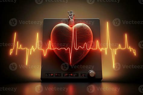 Hintergrund Mit Ein Herz Mit Das Herzschlag Monitor Linie Herz Und