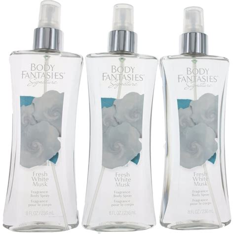 Fresh White Musk By Body Fantasies 3 Pack 8oz Fragrance Body Spray