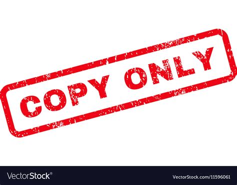 Copy Only Text Rubber Stamp Royalty Free Vector Image