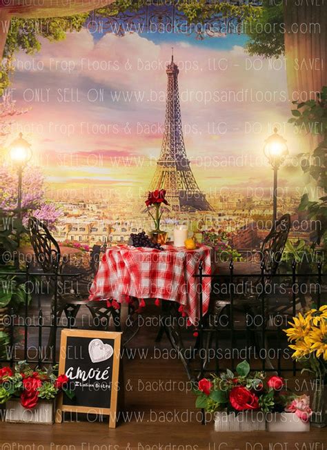 Romantic Dinner In Paris Photography Backdrop Bistro Etsy Dinner In
