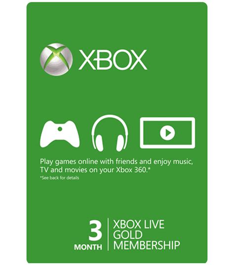 Microsoft Xbox Live Gold 3 Month Membership Card Canada Email