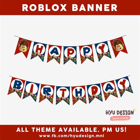 Roblox Party Banner Diy Roblox Printables Diy Party Banner Happy