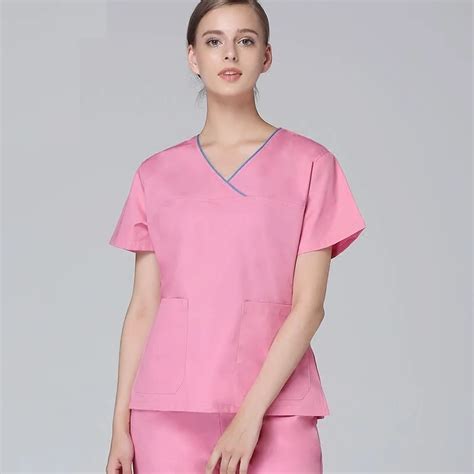 New Arrival High Quality Women Pink Scrub Suits Hospital Durable And