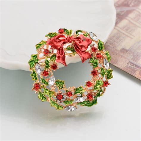 2020 Brooches And Pins Christmas Pins Christmas Tree Wreath Stocking