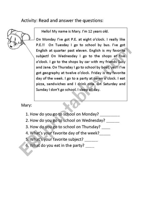 Reading Comprehension Daily Routines Esl Worksheet By Paulinasoto
