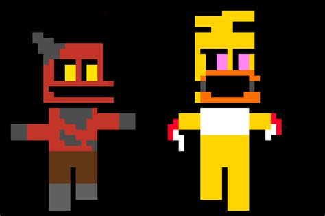 Sprite Art Day 9 Withered Foxy And Withered Chica Rfivenightsatfreddys