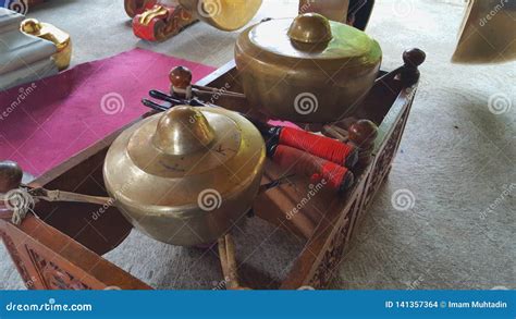 Gamelan A Traditional Musical Instrument From Java Stock Photo Image