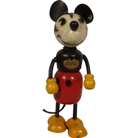 Mickey Mouse Vintage Wooden Figurine Wooden Figurines Mickey Mouse