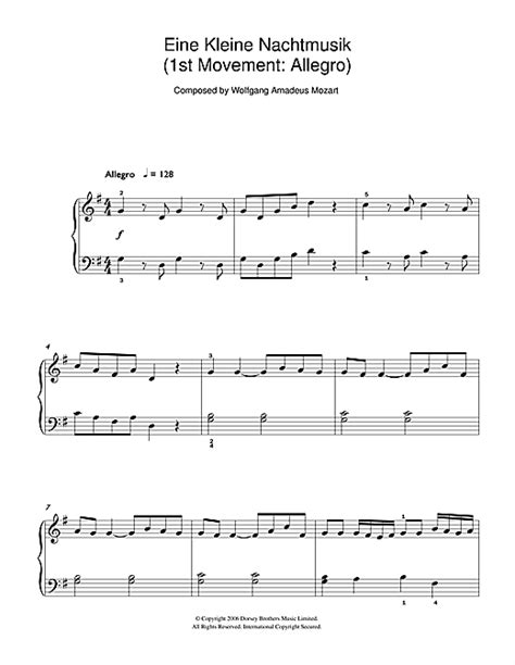 Wolfgang Amadeus Mozart Allegro From Eine Kleine Nachtmusik K525
