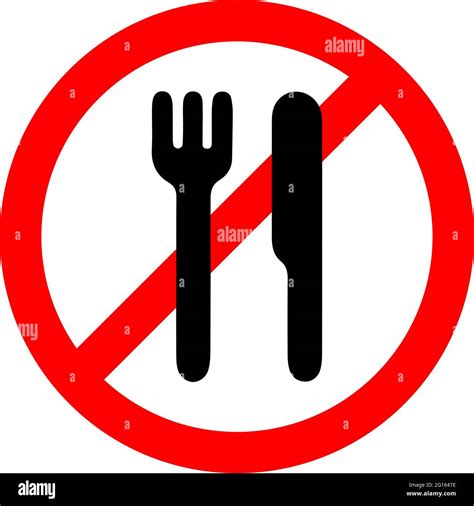 Food Not Allowed Do Not Eat Forbidden Sign On White Background Stock