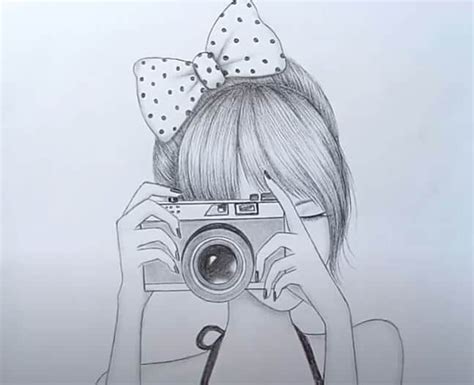How To Draw A Girl Taking A Photo For Beginners In 2020 How To Take