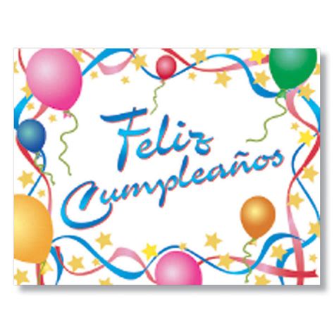 Happy Birthday Feliz Cupleanos Spanish Birthday Card Happy Birthday
