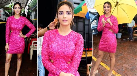 Jasmin Bhasin Dazzles In Hot Shimmery Pink Bodycon Dress See Viral Photos