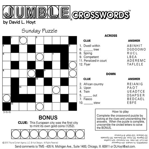 1000+ free printable stuffs are available here. Printable Jumble Crosswords | Printable Crossword Puzzles