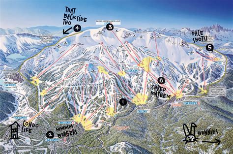 Mammoth Mountain Ski Map California Southern Map