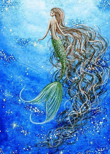 Starry Sea Mermaid Sirenas Y Tritones Dibujos De Sirenas Sirenas
