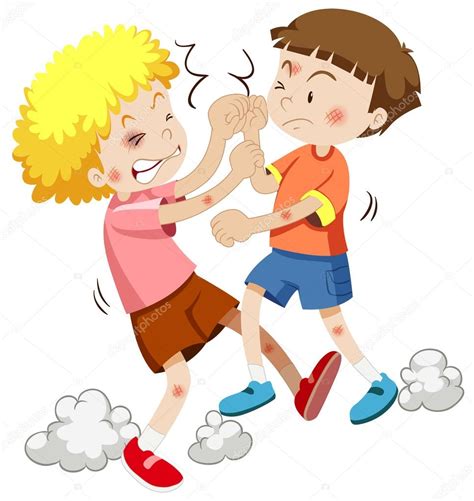 Two Boy Fighting Each Other — Stock Vector © Blueringmedia 101620570