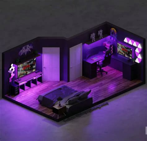 3d Animated Rendered Custom Gaming Room By Grassia615 Cool Room Designs